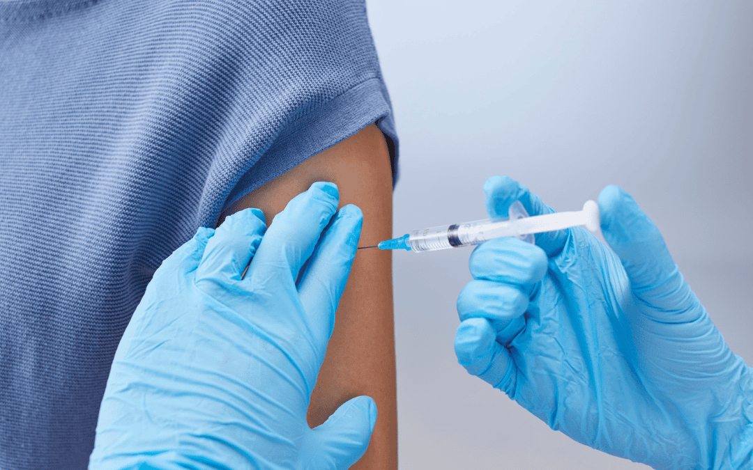 Getting a flu vaccination, take care clinic